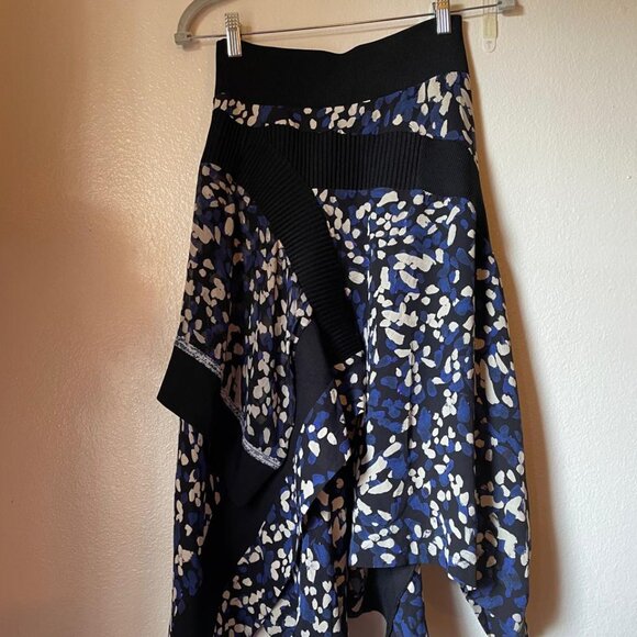 3.1 Phillip Lim Layered Painted-Dot Silk Midi Skirt w/ Rib Details - Picture 5 of 8